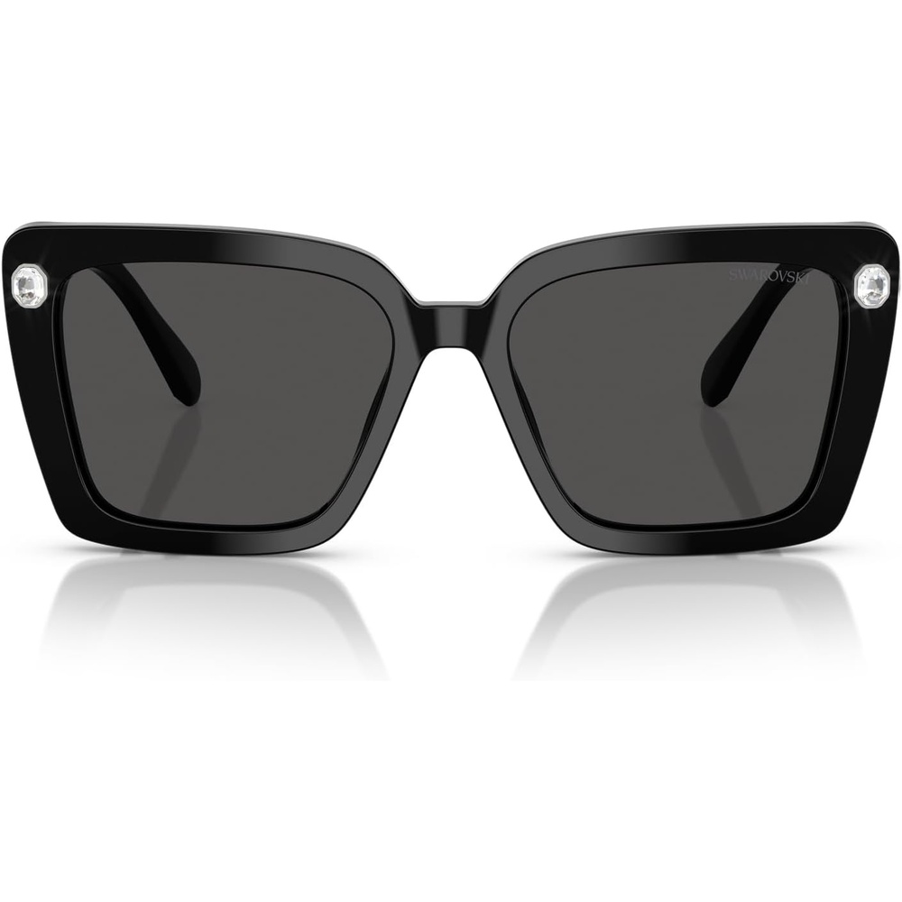 image:imageSwarovski womens Sk6032 Square SunglassesBlackDark Grey