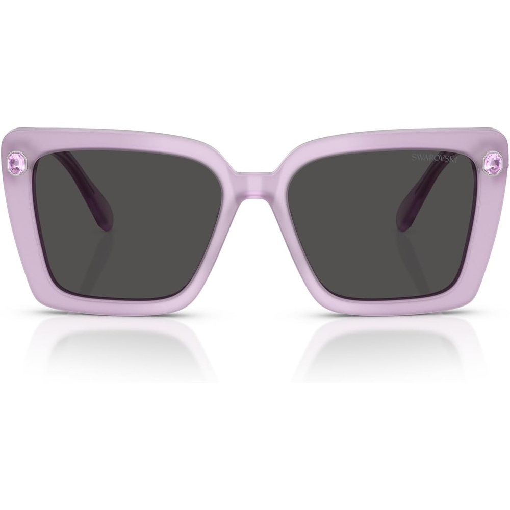 image:imageSwarovski womens Sk6032 Square SunglassesMilky LilacDark Grey
