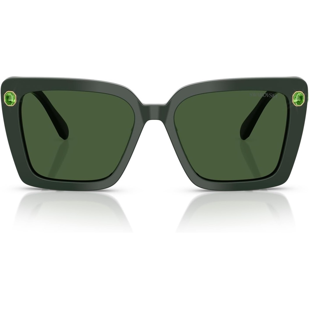 image:imageSwarovski womens Sk6032f Low Bridge Fit Square SunglassesGreenDark Green