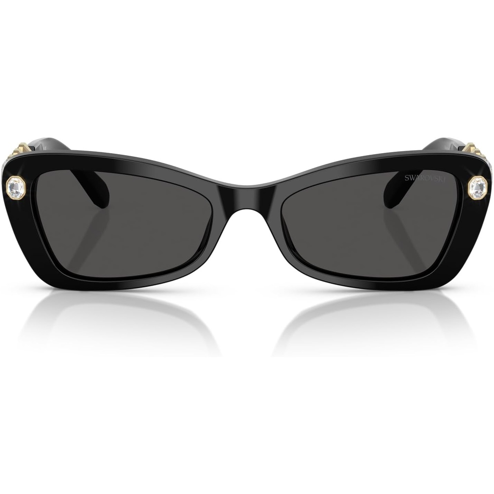 image:imageSwarovski womens Sk6033 Butterfly SunglassesBlackDark Grey