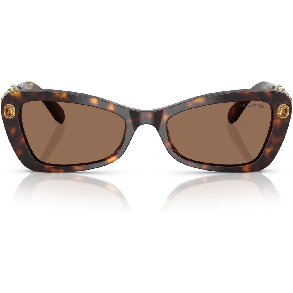 image:imageSwarovski womens Sk6033 Butterfly SunglassesHavanaDark Brown