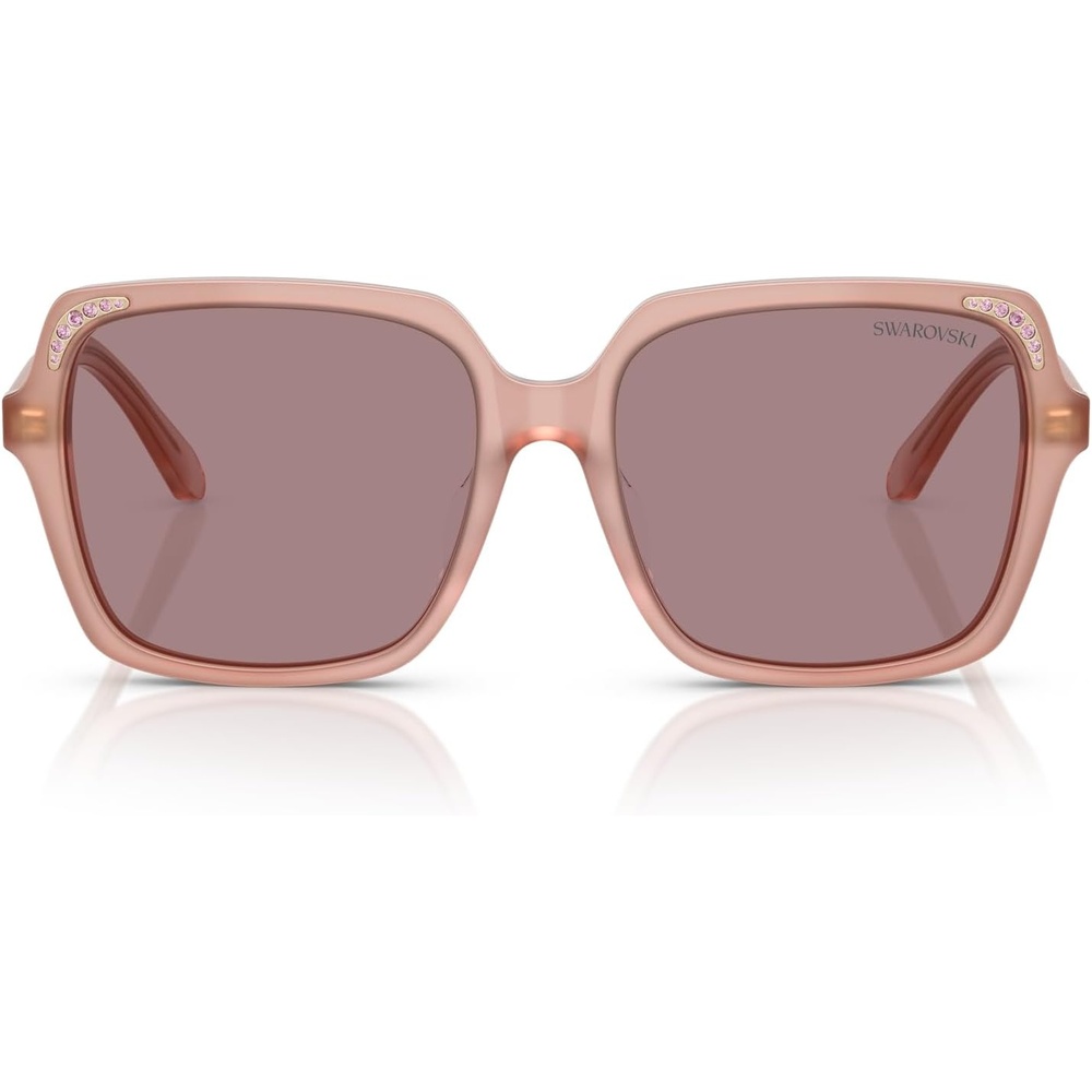 image:imageSwarovski womens Sk6034d Square SunglassesMilky PinkLight Purple Brown