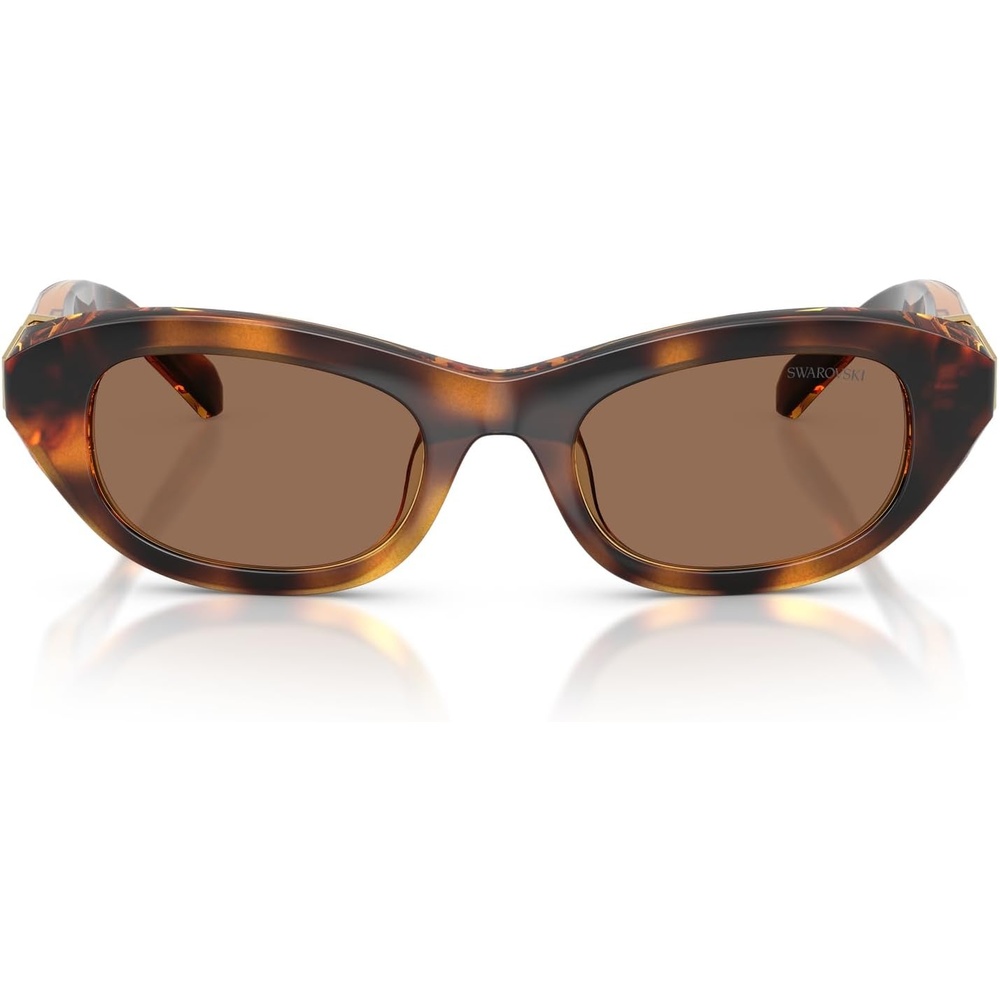 image:imageSwarovski womens Sk6036u Universal Fit Square SunglassesHavanaDark Brown