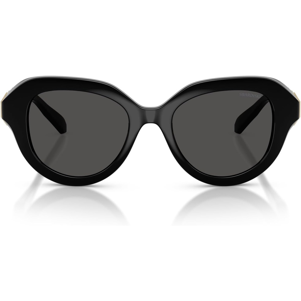 image:imageSwarovski womens Sk6037f Low Bridge Fit Round SunglassesBlackDark Grey