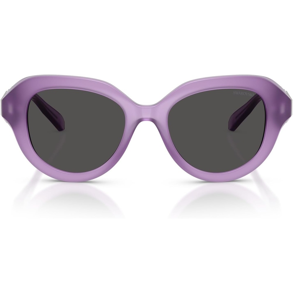 image:imageSwarovski womens Sk6037f Low Bridge Fit Round SunglassesMilky LilacDark Grey