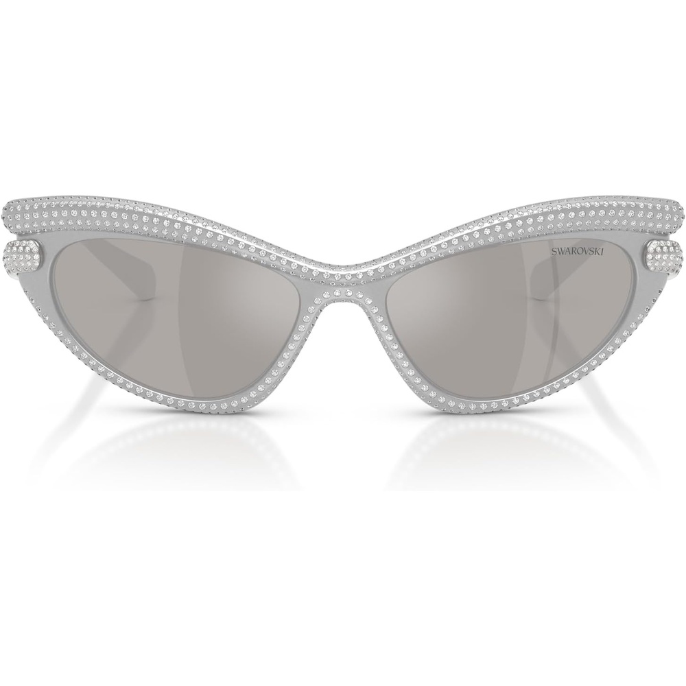 image:imageSwarovski womens Sk6038 Cat Eye SunglassesSilverLight Grey Mirrored Silver