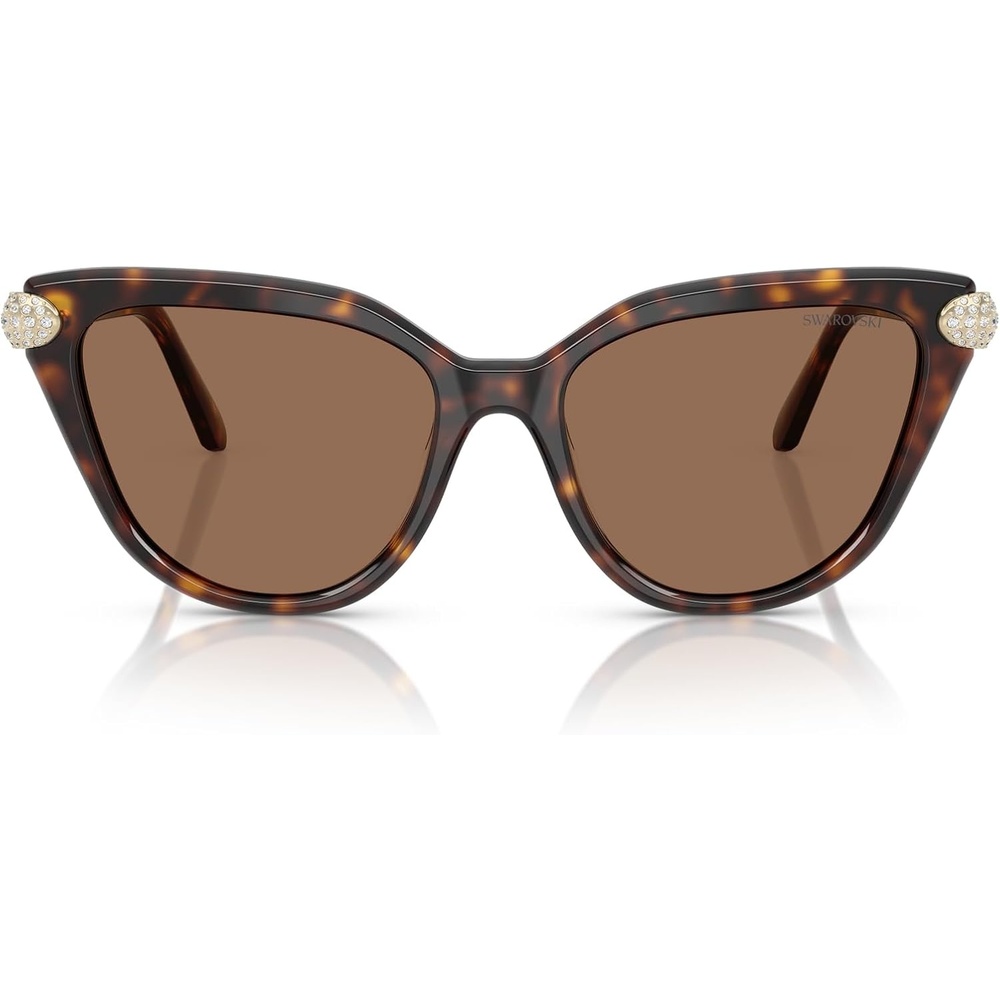 image:imageSwarovski womens Sk6039 Cat Eye SunglassesHavanaDark Brown