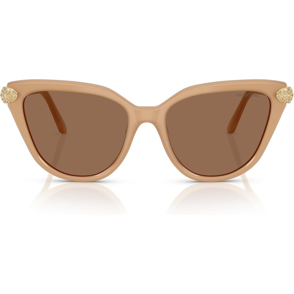 image:imageSwarovski womens Sk6039 Cat Eye SunglassesMilky BeigeBronze