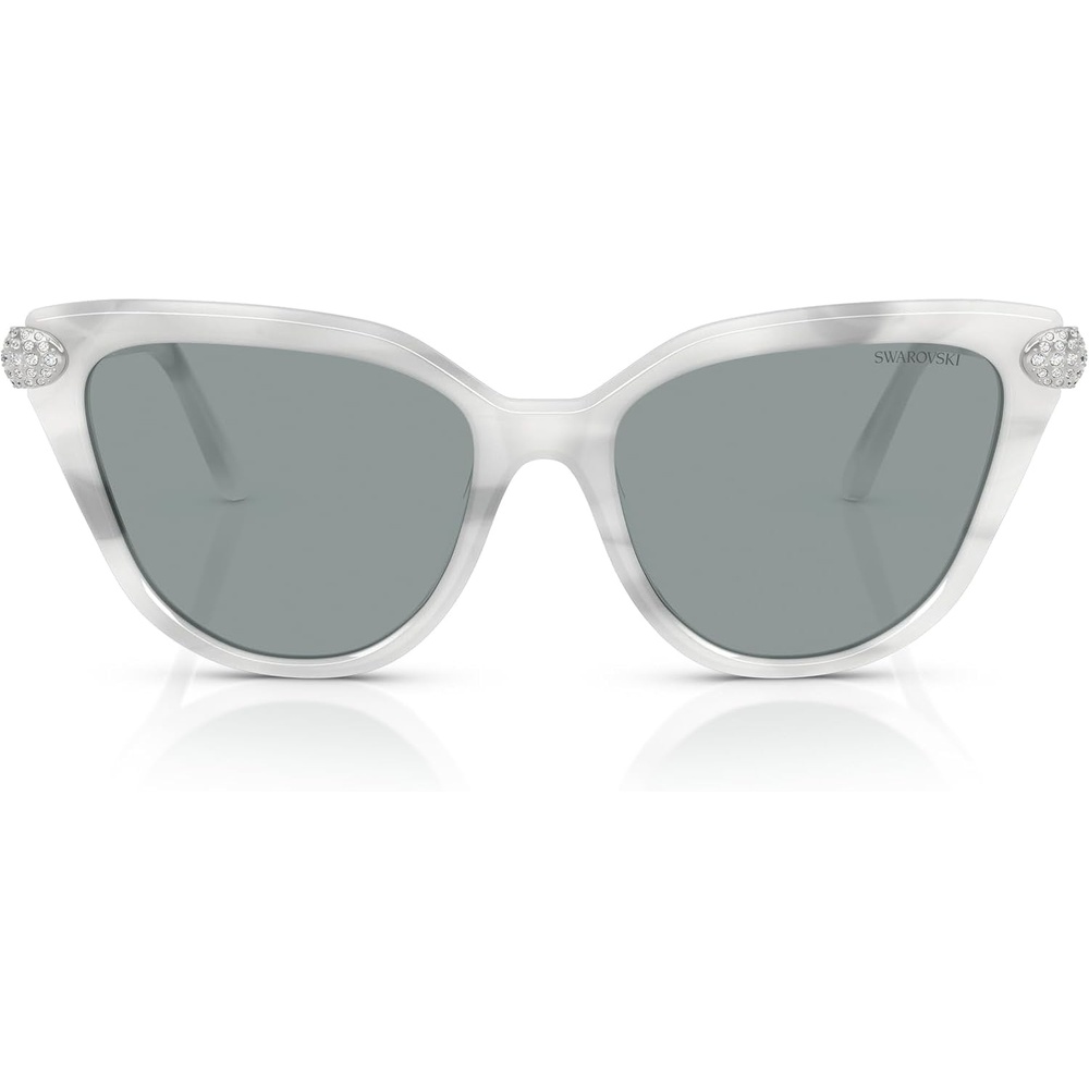 image:imageSwarovski womens Sk6039 Cat Eye SunglassesWhite HavanaDark Grey