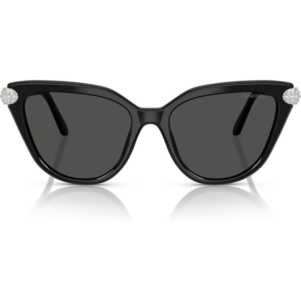 image:imageSwarovski womens Sk6039f Low Bridge Fit Cat Eye SunglassesBlackDark Grey