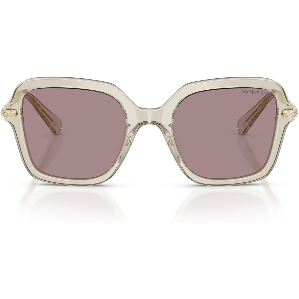 image:imageSwarovski womens Sk6040 Square SunglassesTransparent BeigeViolet