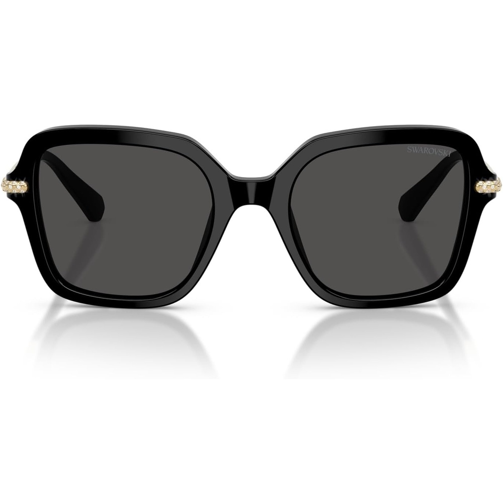 image:imageSwarovski womens Sk6040f Low Bridge Fit Square SunglassesBlackDark Grey