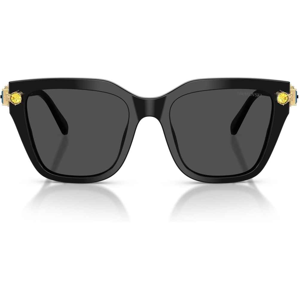 image:imageSwarovski womens Sk6041f Low Bridge Fit Square SunglassesBlackDark Grey