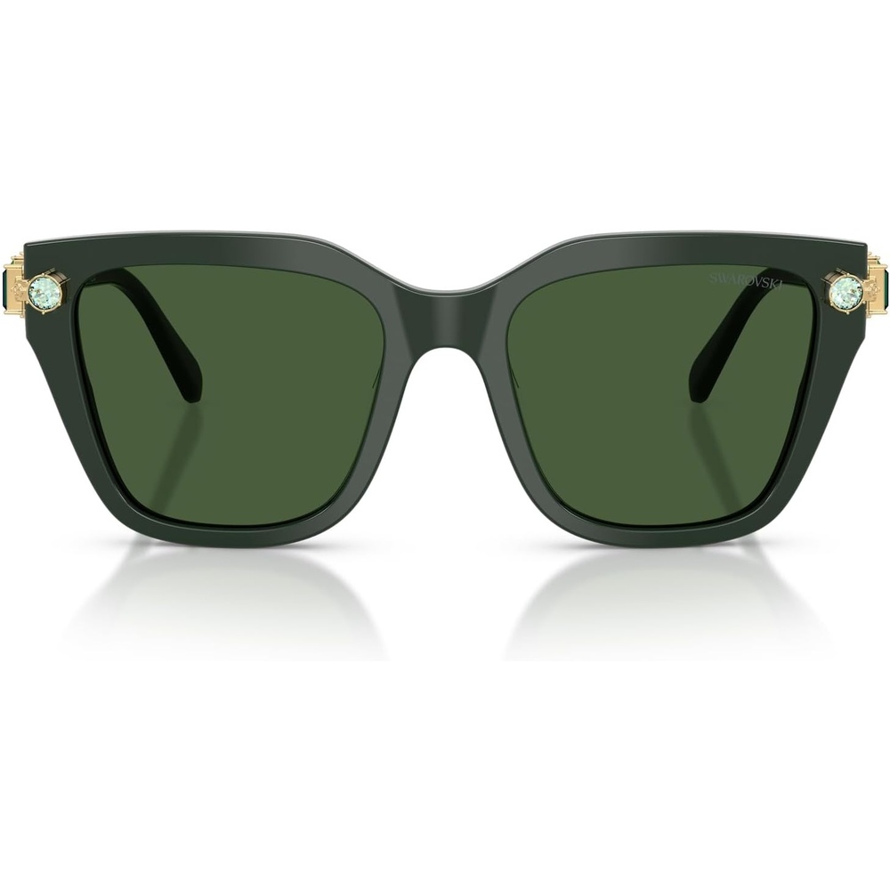 image:imageSwarovski womens Sk6041f Low Bridge Fit Square SunglassesDark GreenDark Green