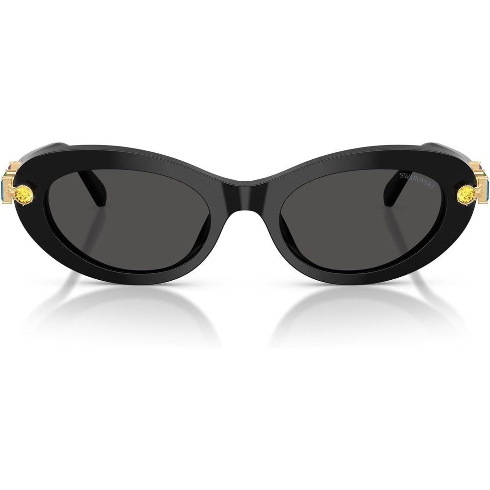 image:imageSwarovski womens Sk6042 Oval SunglassesBlackDark Grey