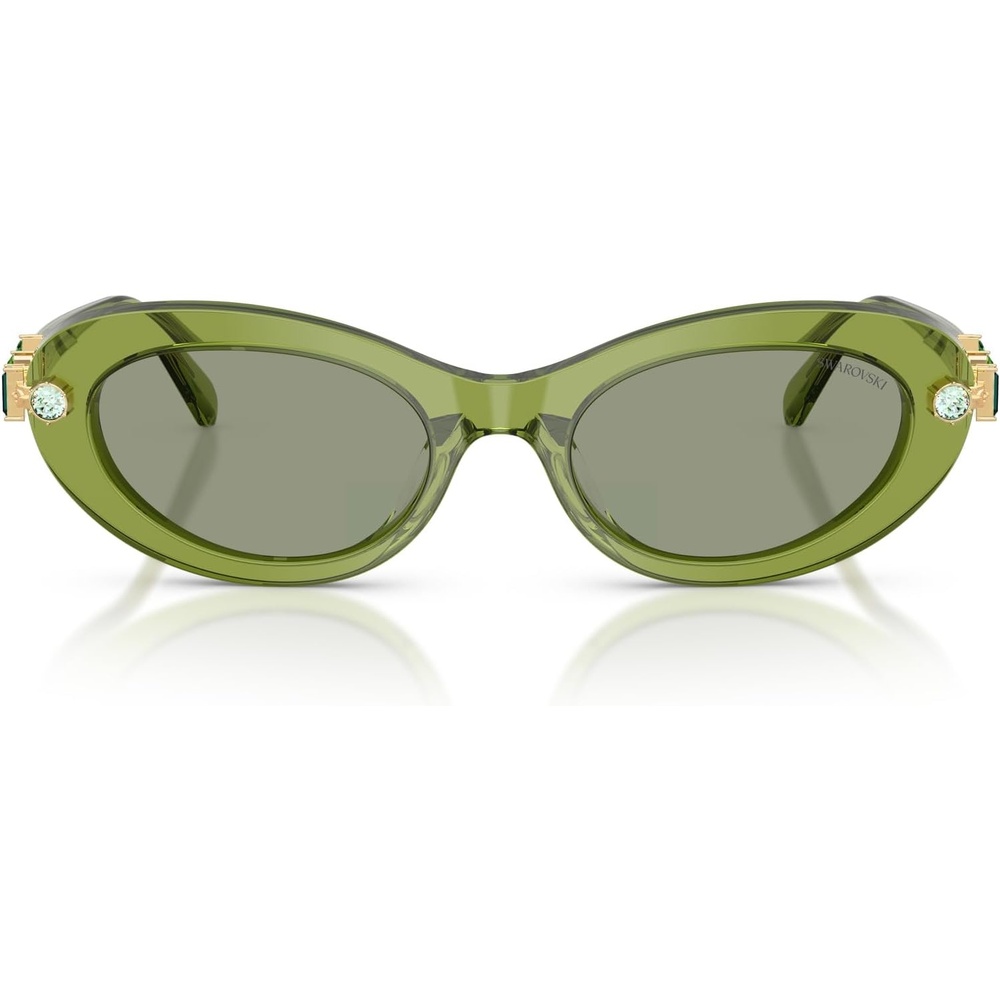 image:imageSwarovski womens Sk6042 Oval SunglassesTransparent GreenGreen