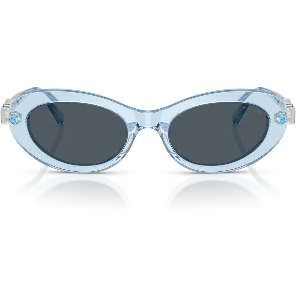 image:imageSwarovski womens Sk6042 Oval SunglassesTransparent Light BlueDark Grey