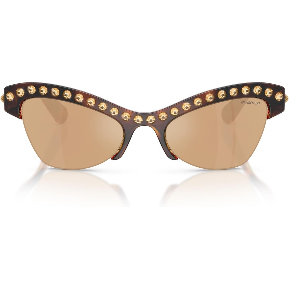 image:imageSwarovski womens Sk6043 Butterfly SunglassesHavanaDark Brown Mirrored Rose Gold