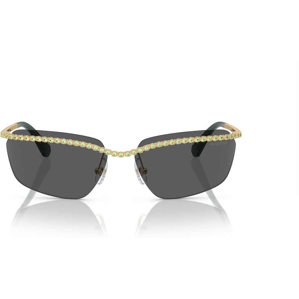 image:imageSwarovski womens Sk7001 Rectangular SunglassesGoldDark Grey