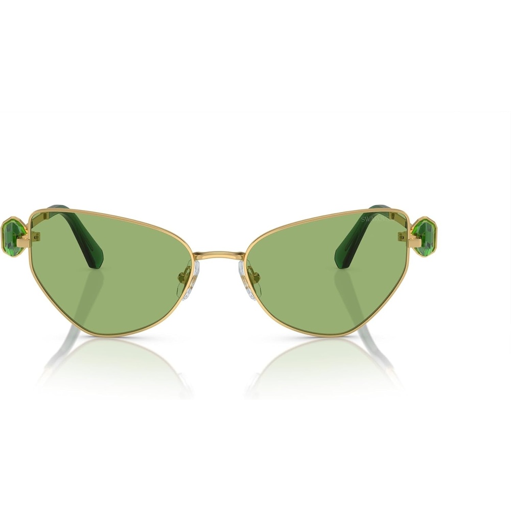 image:imageSwarovski womens Sk7003 Butterfly SunglassesGoldDark Green