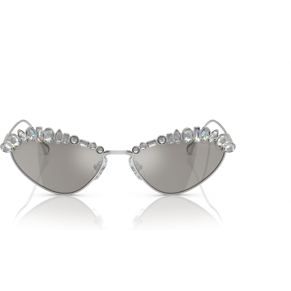 image:imageSwarovski womens Sk7009 Oval SunglassesSilverLight Grey Mirrored Silver