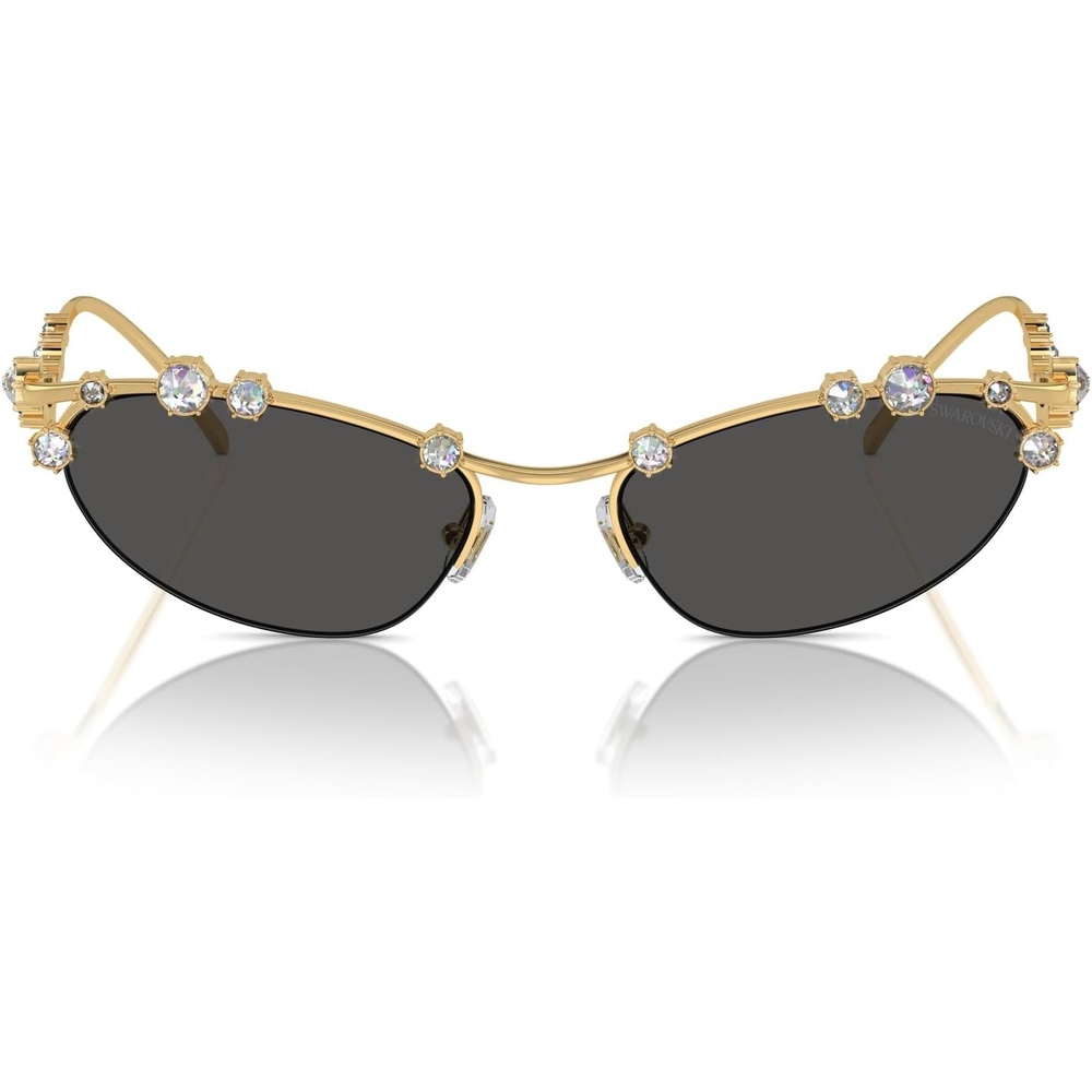 image:imageSwarovski womens Sk7016 Cat Eye SunglassesGoldDark Grey
