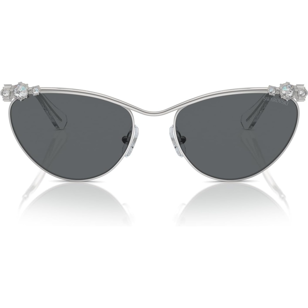 image:imageSwarovski womens Sk7017 Cat Eye SunglassesSilverDark Grey