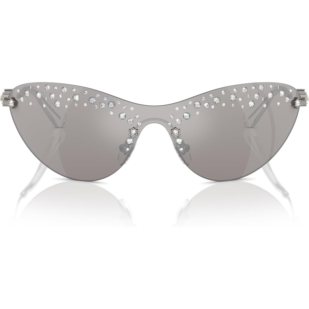 image:imageSwarovski womens Sk7023 Rectangular SunglassesGunmetalLight Grey Mirrored Silver