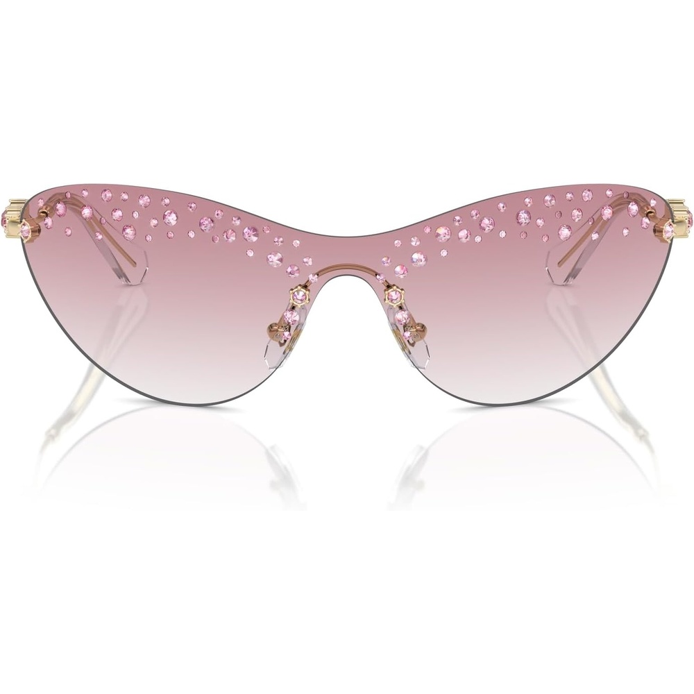image:imageSwarovski womens Sk7023 Rectangular SunglassesPale GoldClear Gradient Pink