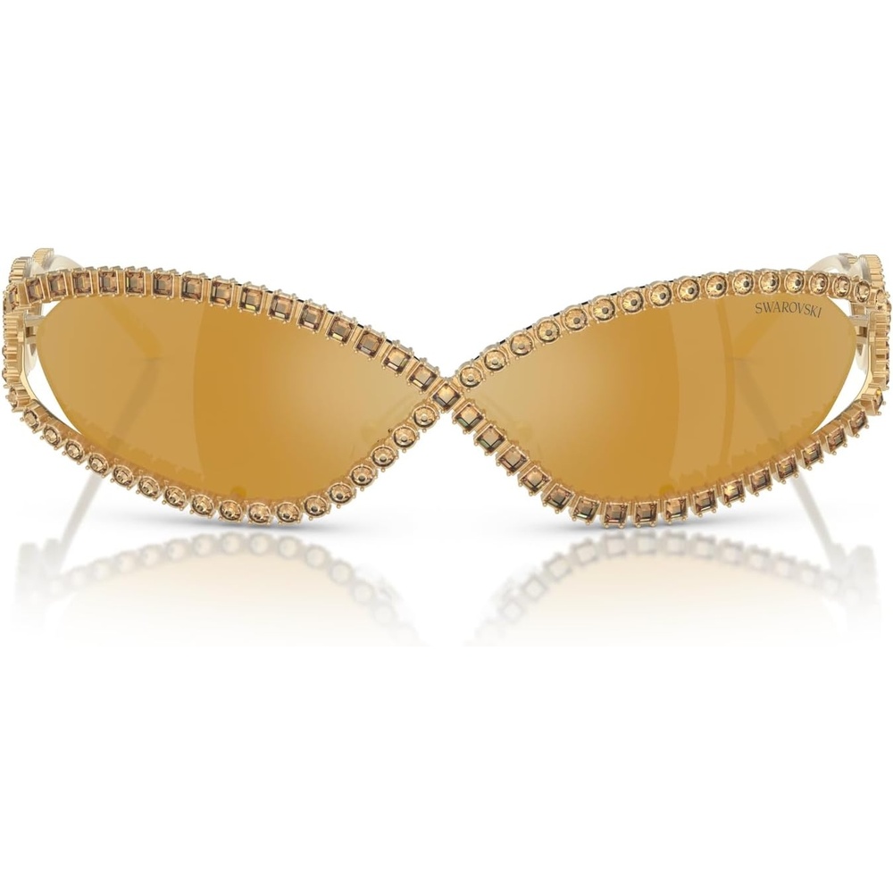 image:imageSwarovski womens Sk7024 Oval SunglassesGoldBrown Mirrored Gold