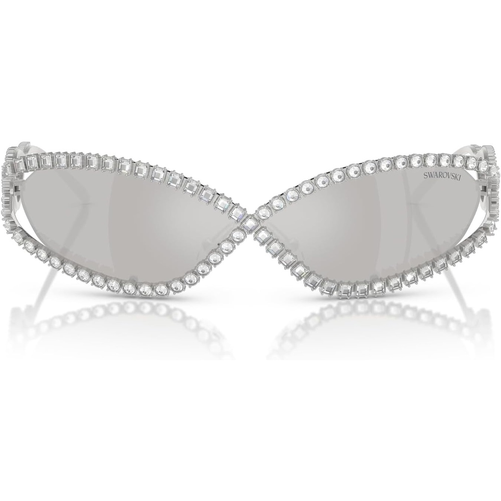 image:imageSwarovski womens Sk7024 Oval SunglassesSilverLight Grey Mirrored Silver