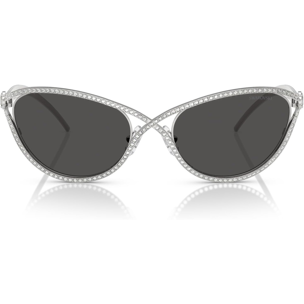 image:imageSwarovski womens Sk7025 Cat Eye SunglassesSilverDark Grey
