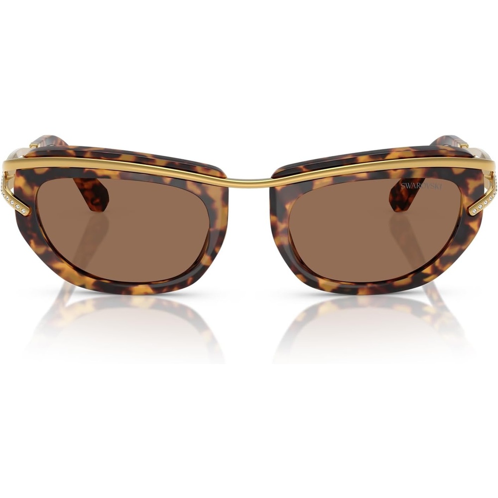 image:imageSwarovski womens Sk7026 Square SunglassesLight HavanaDark Brown