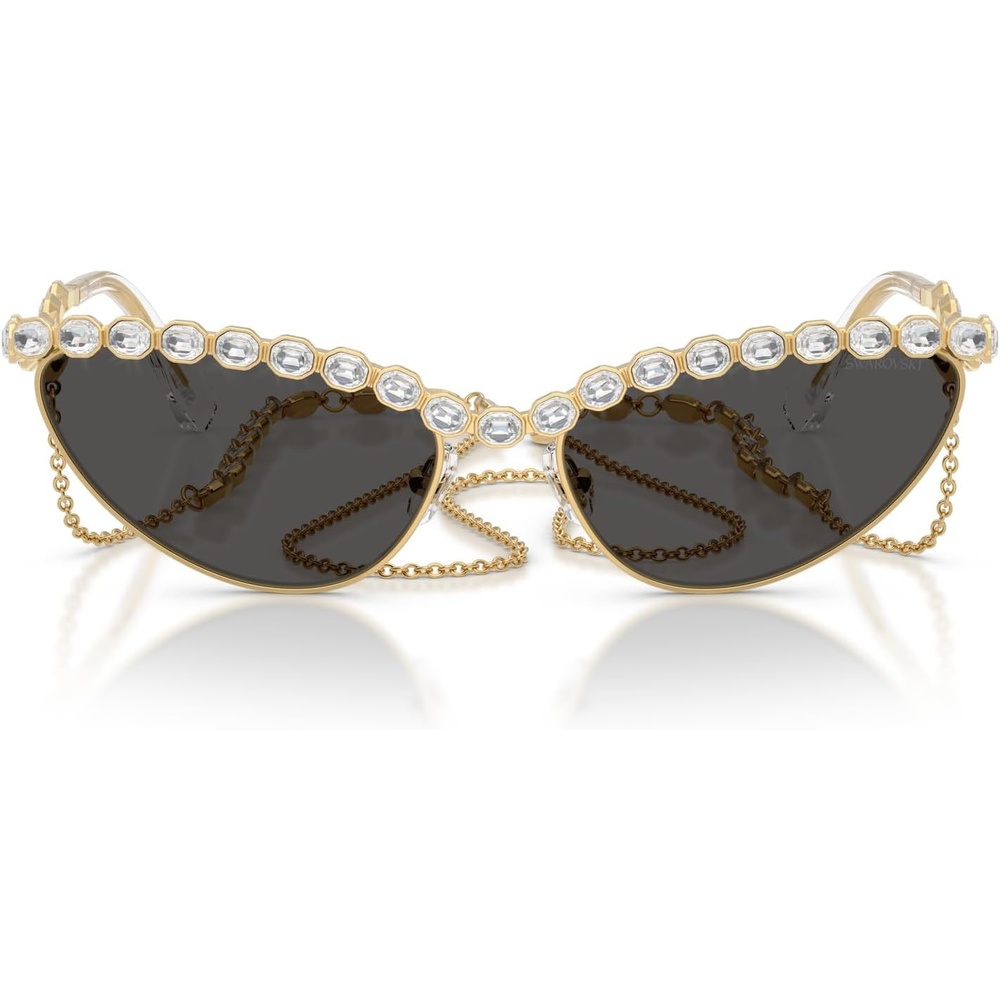 image:imageSwarovski womens Sk7030 Cat Eye SunglassesGoldDark Grey