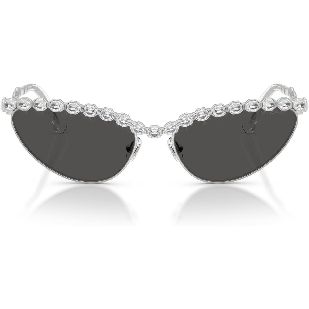 image:imageSwarovski womens Sk7030 Cat Eye SunglassesSilverDark Grey