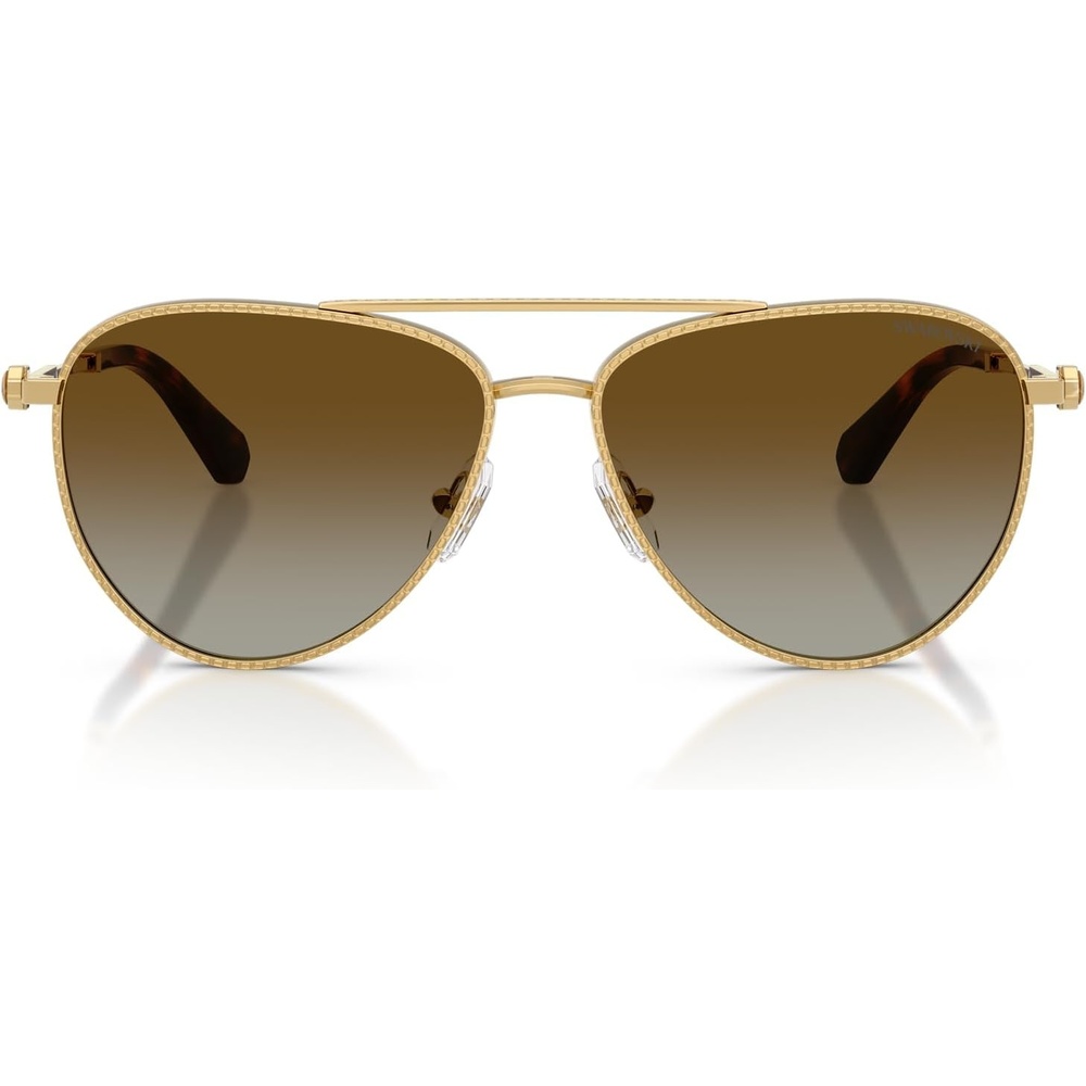 image:imageSwarovski womens Sk7031 Aviator SunglassesGoldGradient Brown Polarized