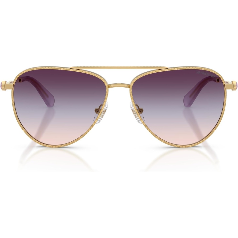 image:imageSwarovski womens Sk7031 Aviator SunglassesGoldTri Gradient Light BrownBlueViolet