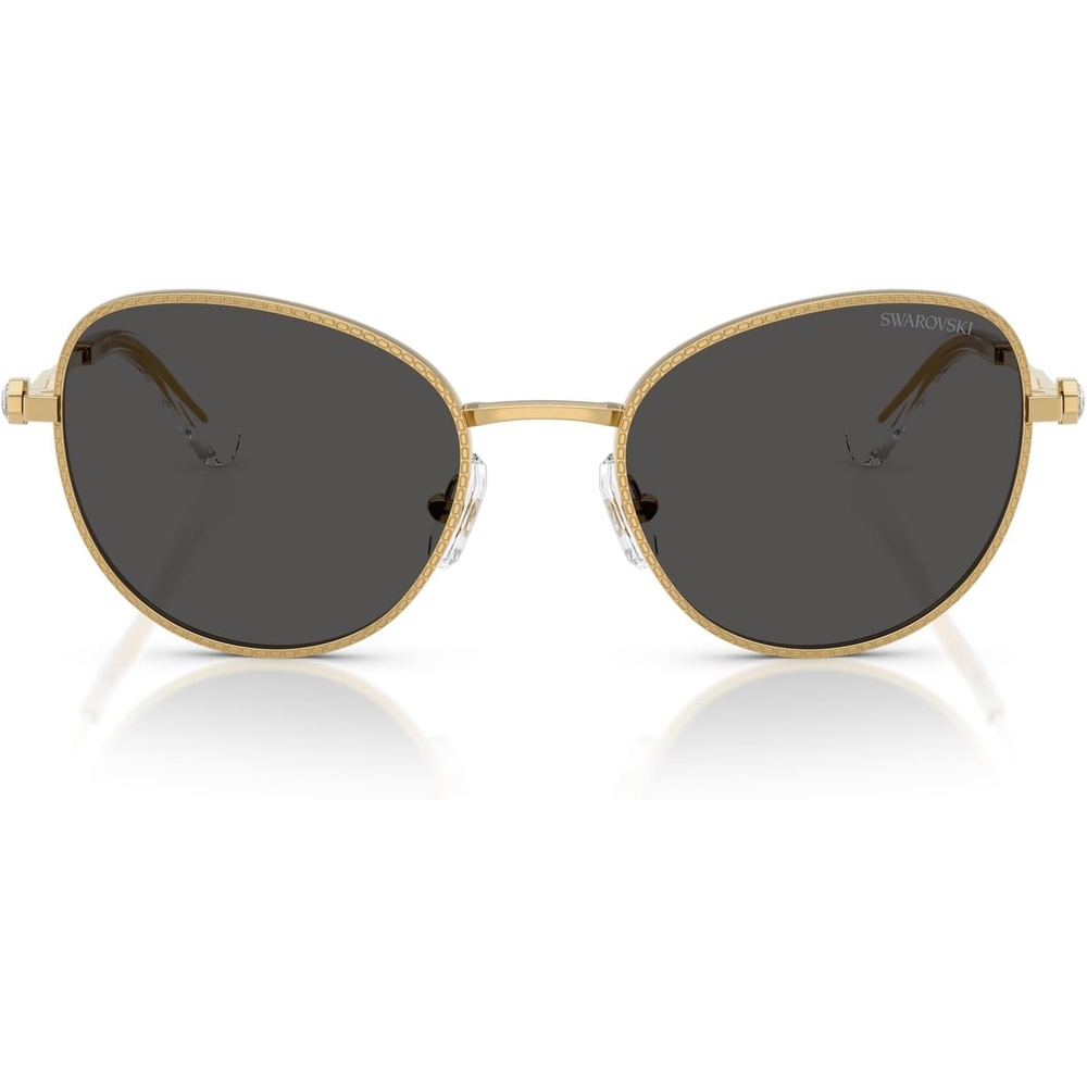 image:imageSwarovski womens Sk7032 Round SunglassesGoldDark Grey