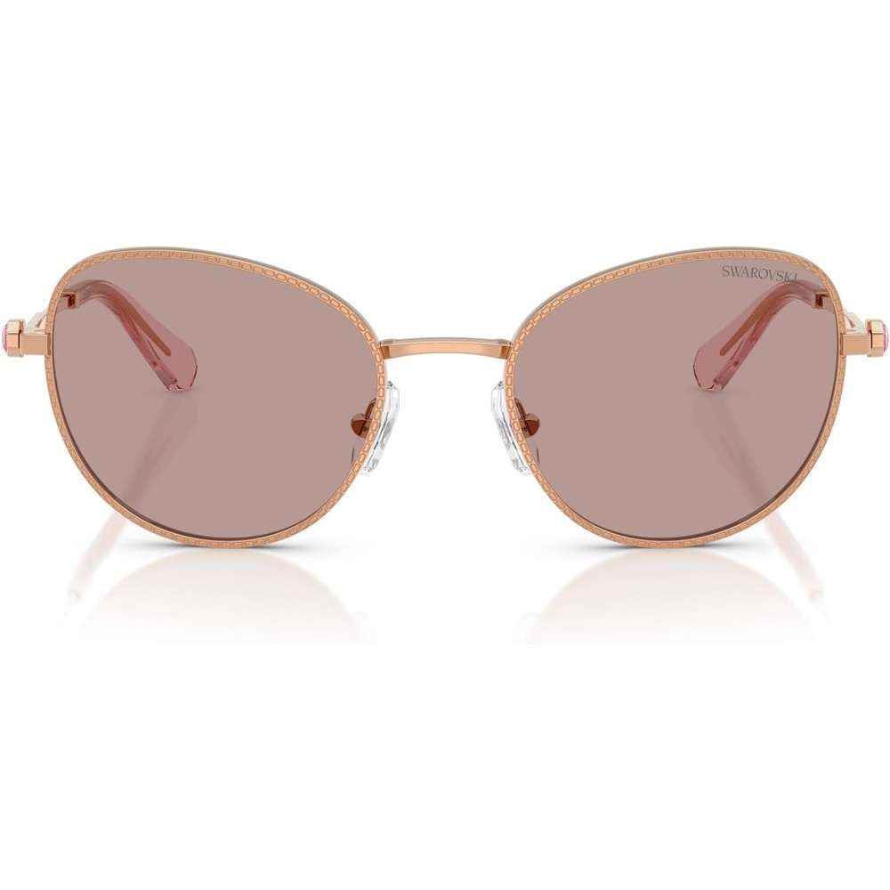 image:imageSwarovski womens Sk7032 Round SunglassesRose GoldLight Purple Brown