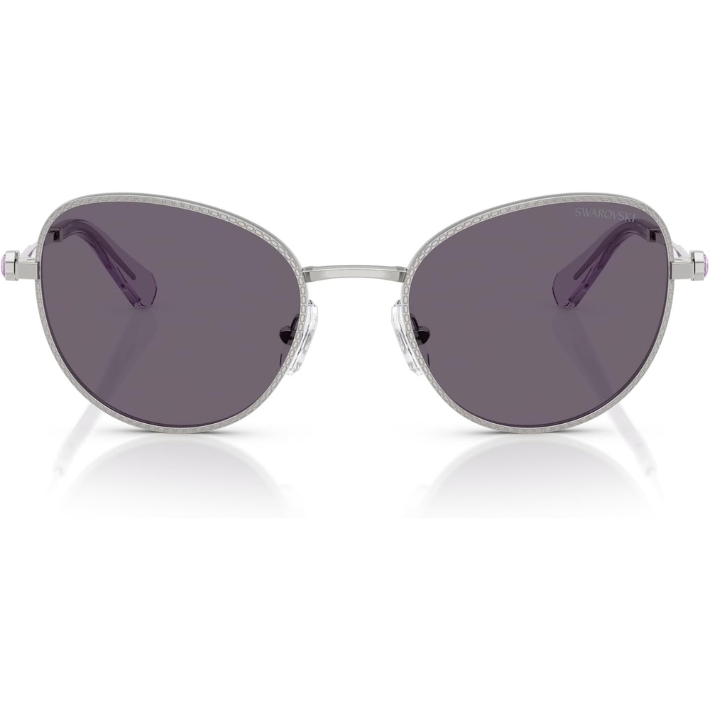 image:imageSwarovski womens Sk7032 Round SunglassesSilverViolet