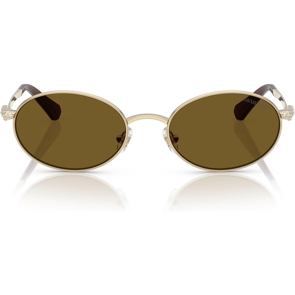 image:imageSwarovski womens Sk7033 Oval SunglassesPale GoldLight Brown
