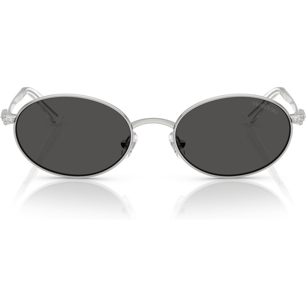 image:imageSwarovski womens Sk7033 Oval SunglassesSilverDark Grey