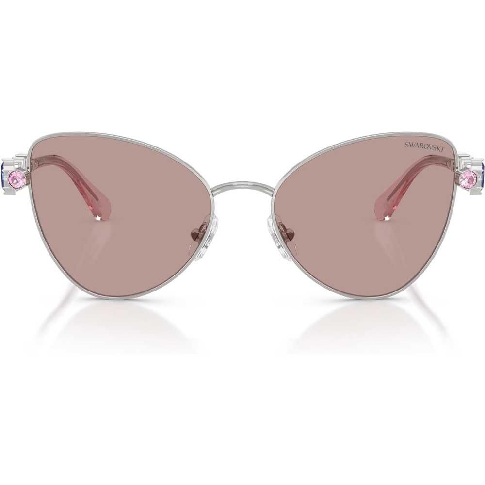 image:imageSwarovski womens Sk7034 Butterfly SunglassesSilverLight Purple Brown