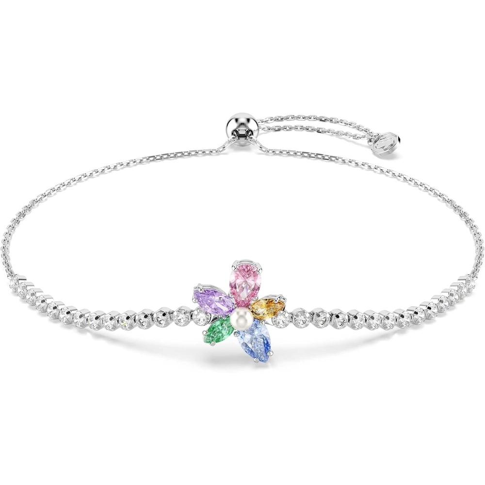 image:imageSwarovski x Ariana Grande Jewelry Collection Bracelet Choker Earrings Mixed Cut Multicolored Stones Rhodium FinishMulticolored Bracelet