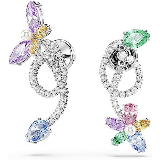 image:imageSwarovski x Ariana Grande Jewelry Collection Bracelet Choker Earrings Mixed Cut Multicolored Stones Rhodium FinishMulticolored Earrings