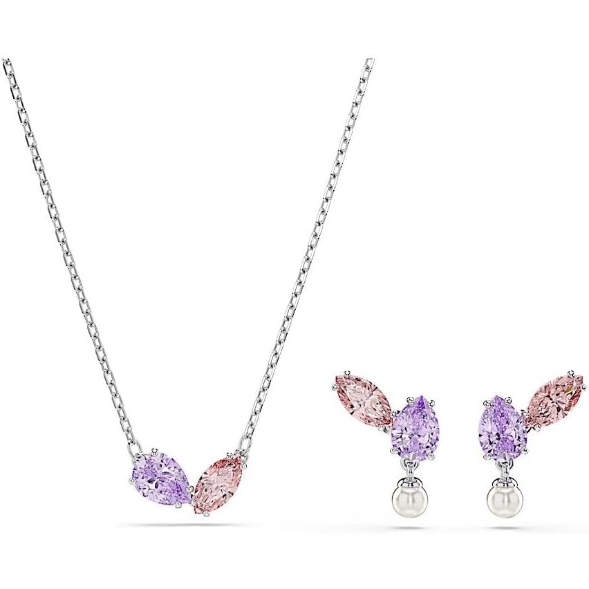 image:imageSwarovski x Ariana Grande Necklace amp Earring Sets Rhodium Finish Official Ariana Grande Jewelry CollectionMulticolor Set