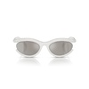 Milky White/Light Grey Mirrored Silver