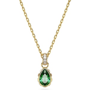 Swarovski Chroma Crystal Earring Collection, Gold Tone Finish Setting(Green Crystal Pear Shaped)