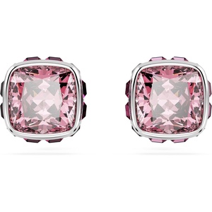 Swarovski Crystal Chroma Jewelry Collection, Heart Shaped Crystal, Latch Back Earring Closure, Lobster Claw Clasp Bracelet(October – Pink)