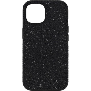 Swarovski High Phone Case for iPhone 14, with Integrated Bumper, Silver Crystals; Part of The High Collection(Black)